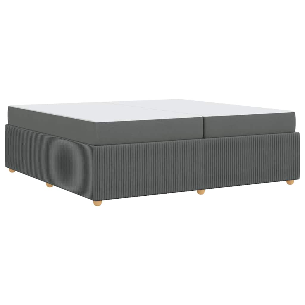 Bettgestell mit Matratze Dunkelgrau 200 x 200 cm Stoff