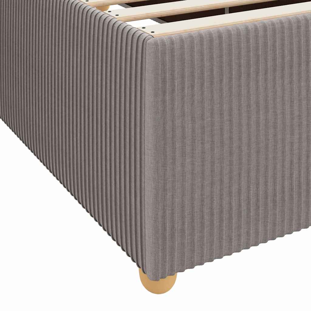 Bettgestell mit Matratze mit Matratze Taupe 200 x 200 cm Stoff
