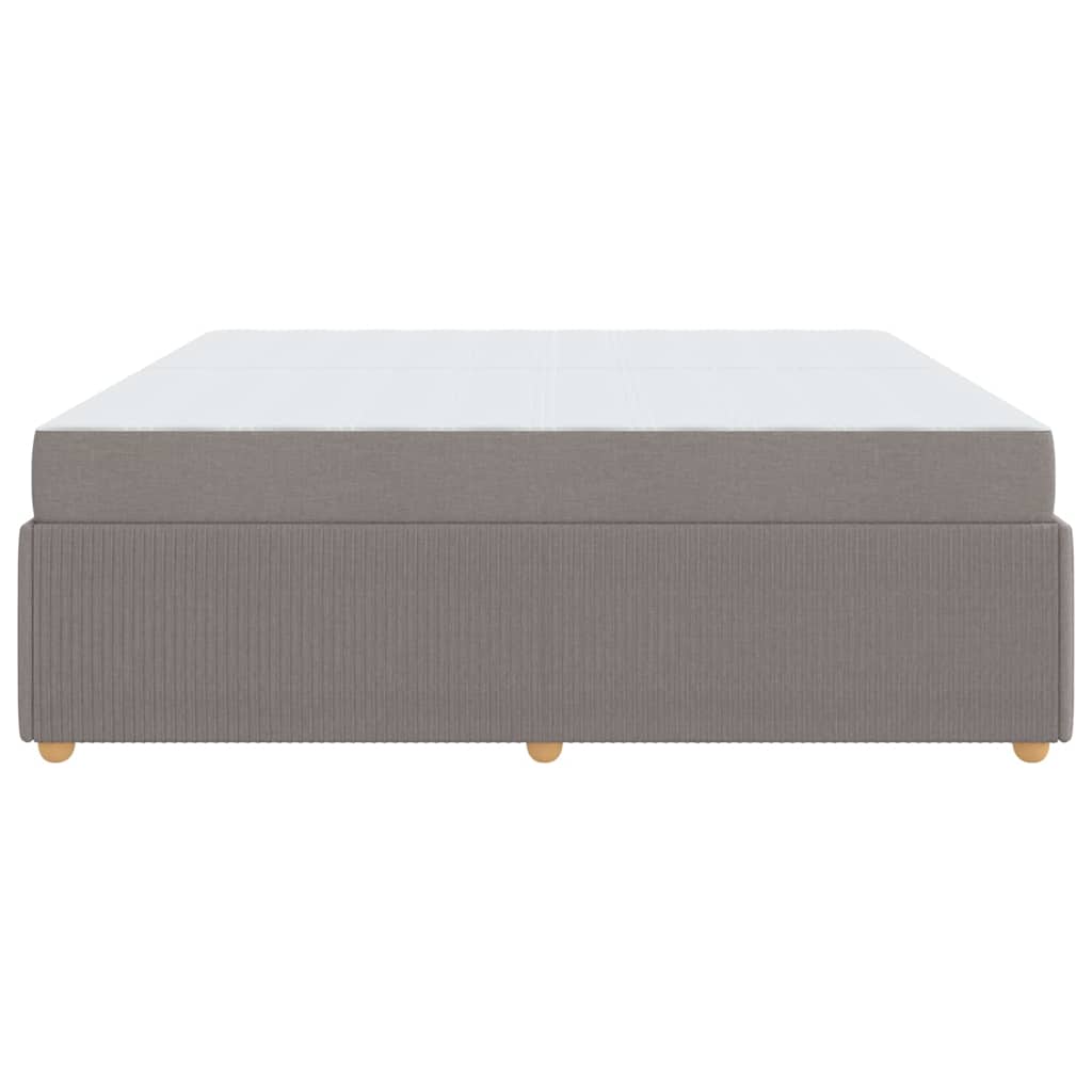 Bettgestell mit Matratze mit Matratze Taupe 200 x 200 cm Stoff