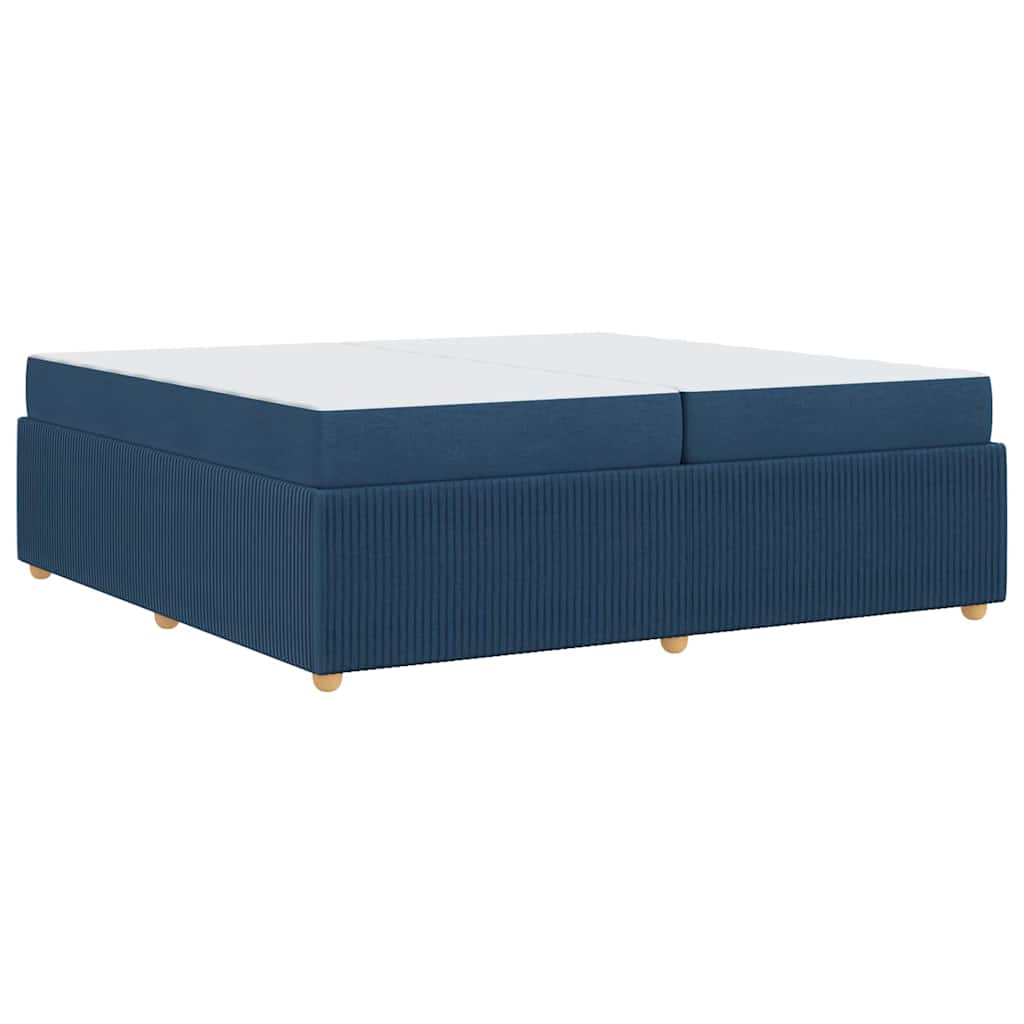 Bettgestell mit Matratze mit Matratze Blau 200 x 200 cm Stoff