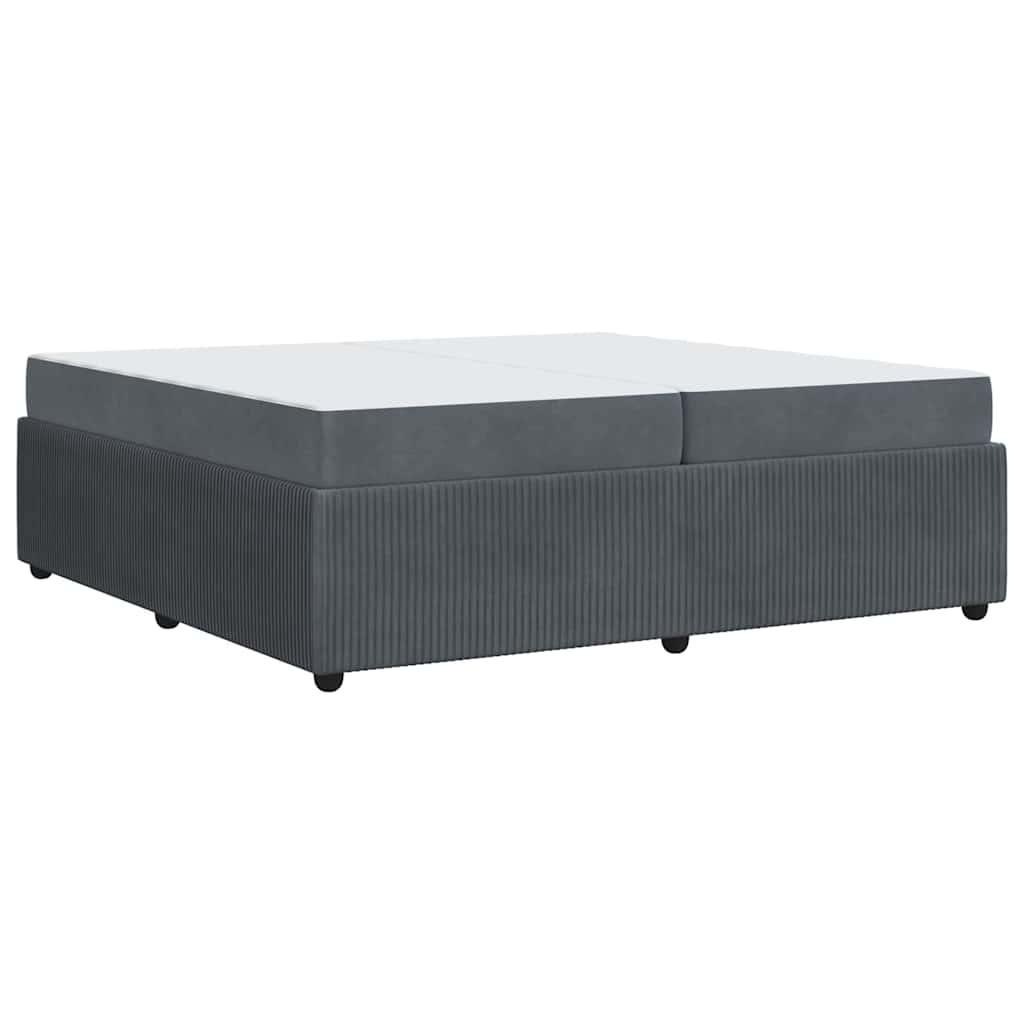 Bettgestell mit Matratze Dunkelgrau 200 x 200 cm Samt