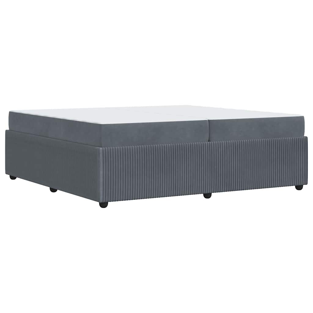 Bettgestell mit Matratze Dunkelgrau 200 x 200 cm Samt