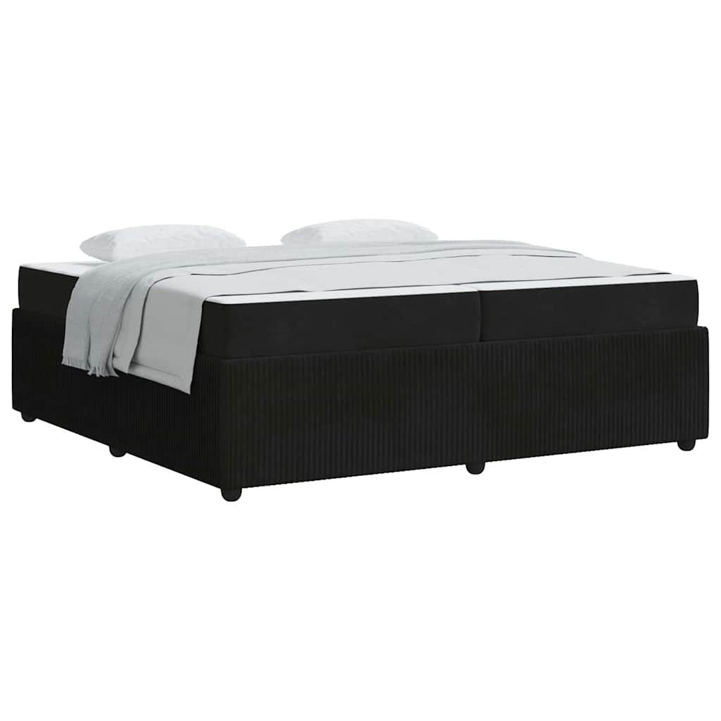 Bettgestell mit Matratze mit Matratze Schwarz 200 x 200 cm Samt