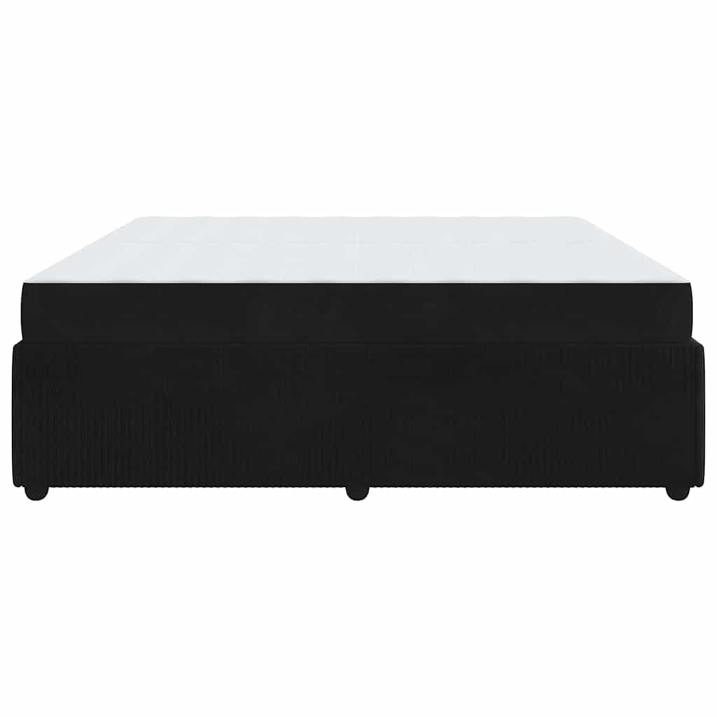 Bettgestell mit Matratze mit Matratze Schwarz 200 x 200 cm Samt