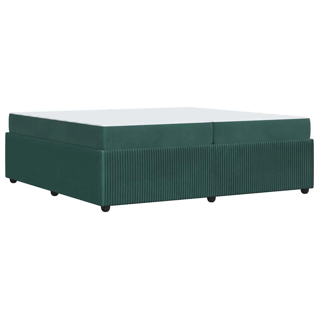 Bettgestell mit Matratze Dunkelgrün 200 x 200 cm Samt