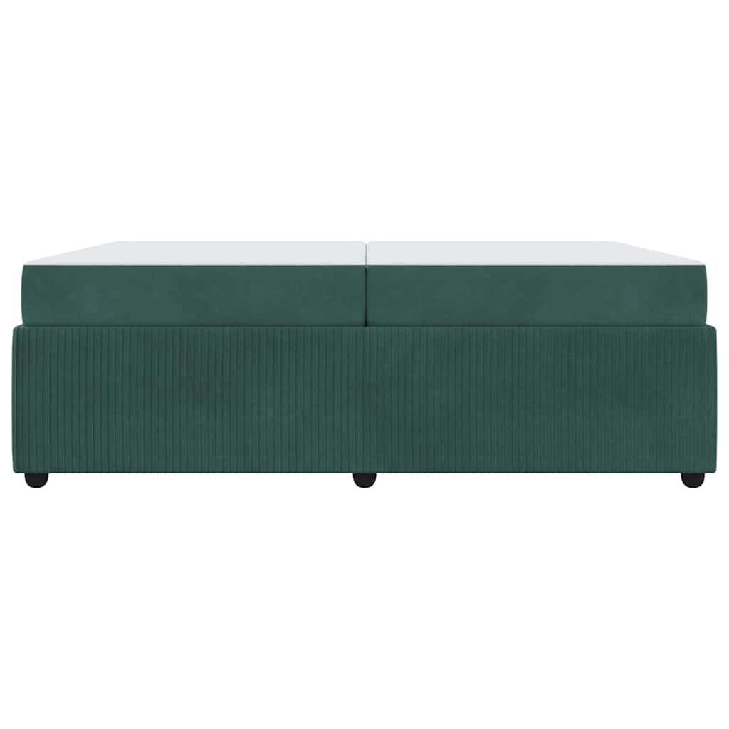 Bettgestell mit Matratze Dunkelgrün 200 x 200 cm Samt