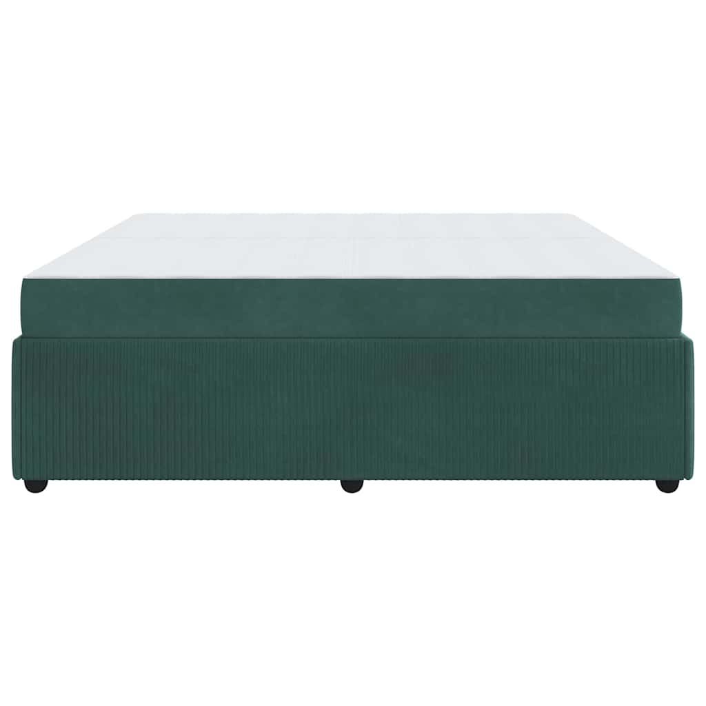 Bettgestell mit Matratze Dunkelgrün 200 x 200 cm Samt