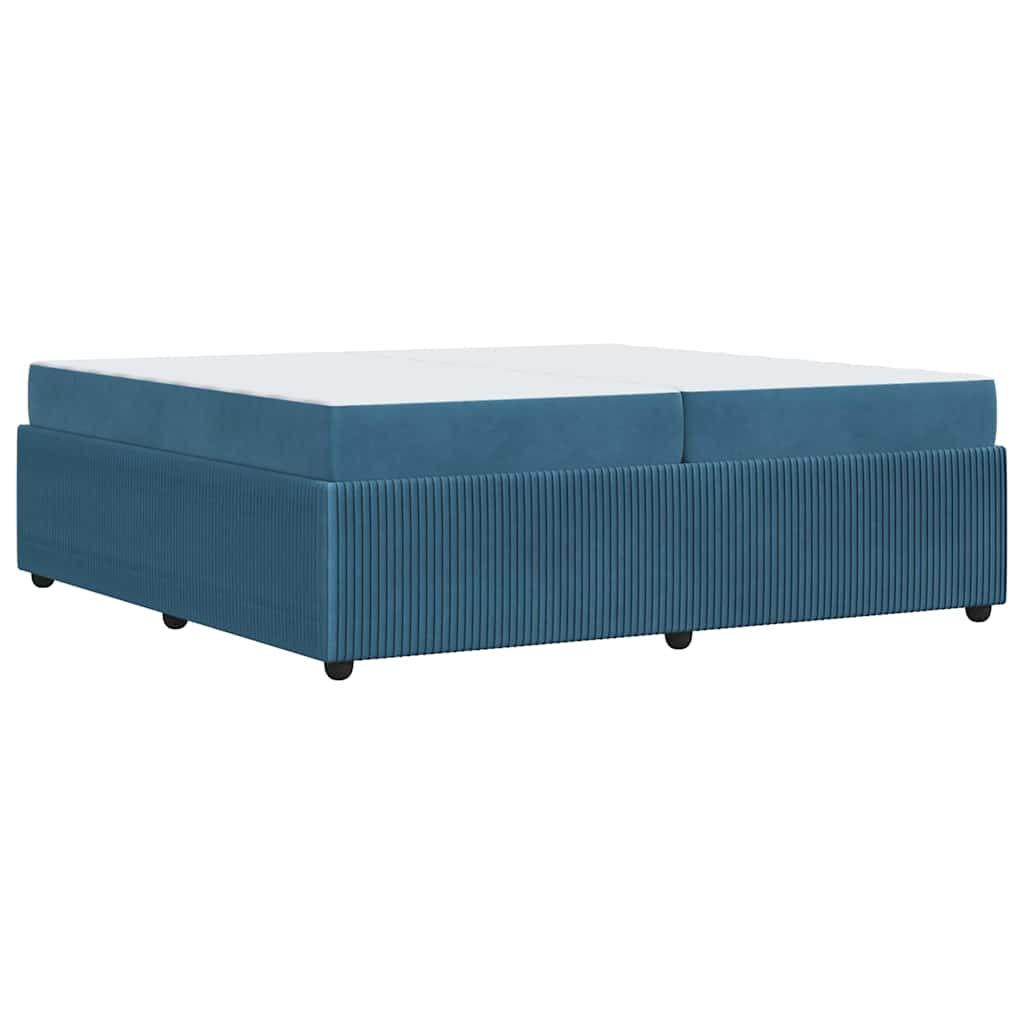 Bettgestell mit Matratze mit Matratze Blau 200 x 200 cm Samt