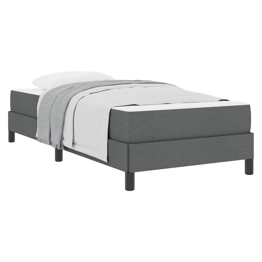 Boxspringbett mit Matratze Dunkelgrau 100 x 200 cm Stoff