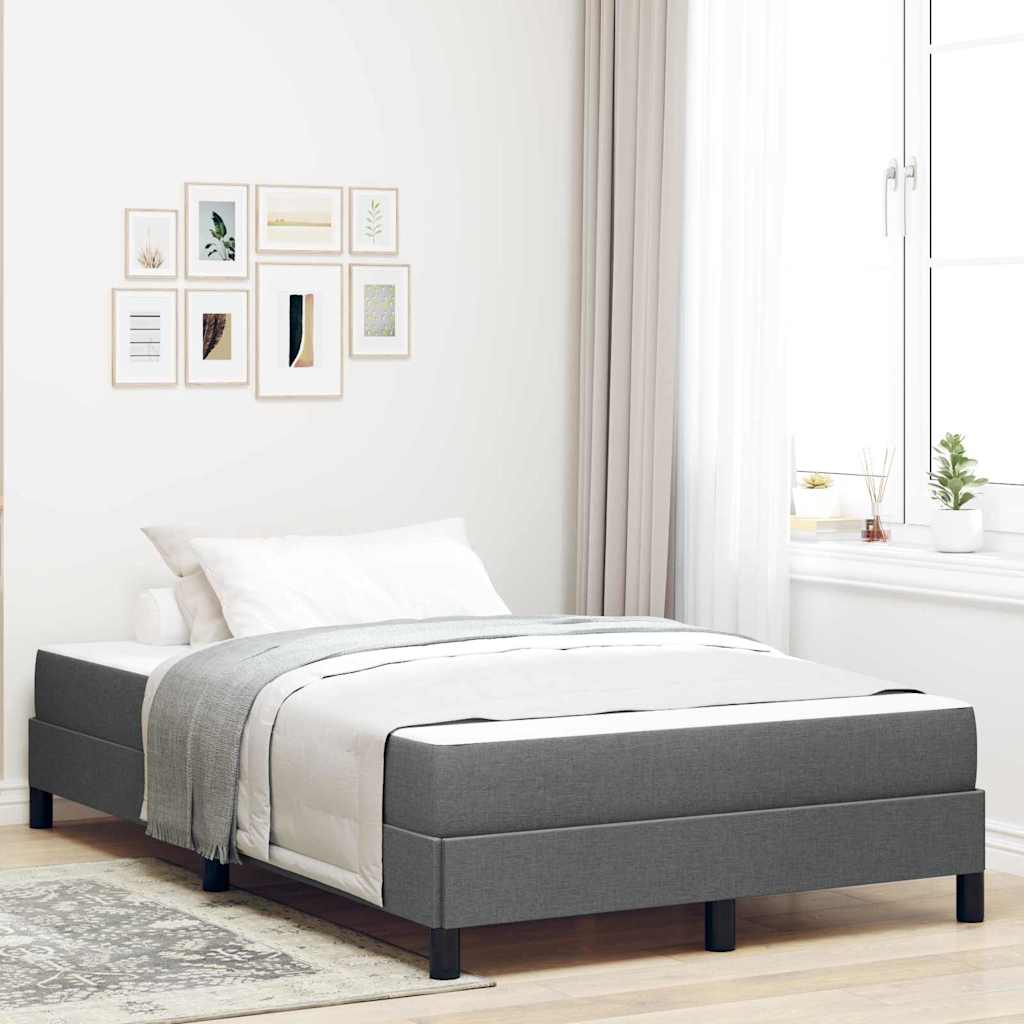 Boxspringbett mit Matratze Dunkelgrau 120 x 190 cm Stoff