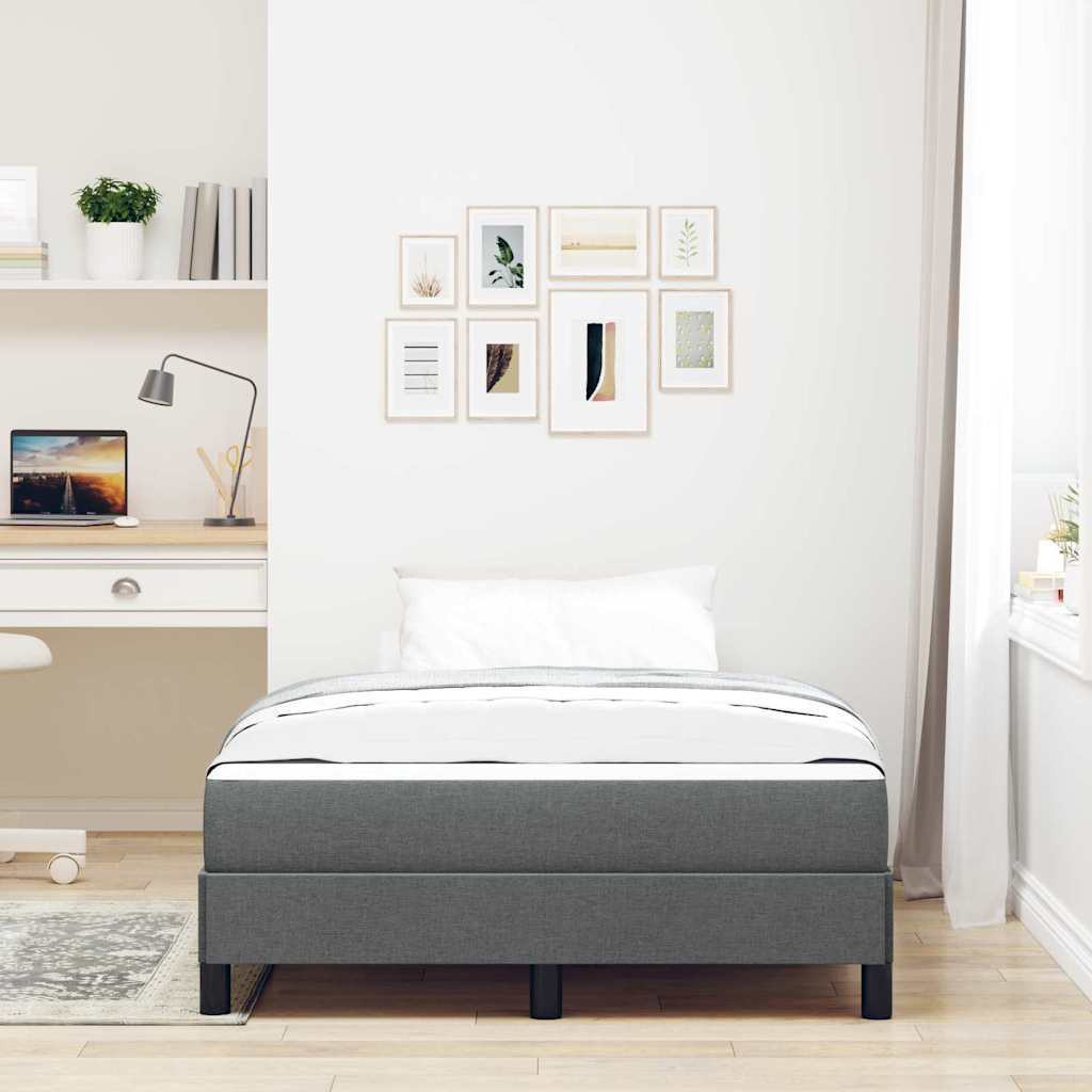 Boxspringbett mit Matratze Dunkelgrau 120 x 190 cm Stoff