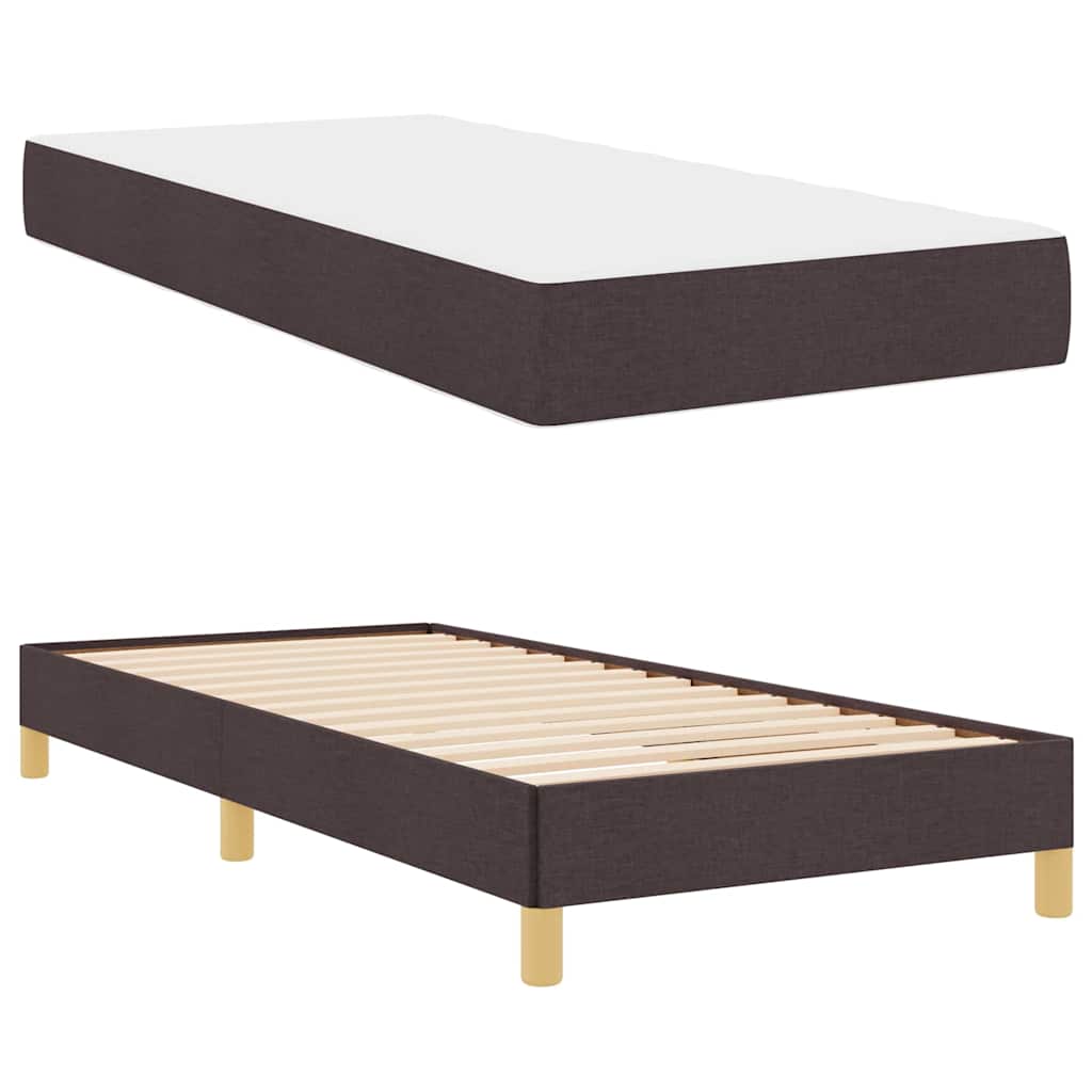 Boxspringbett Braun 80 x 200 cm Stoff und Holzwerkstoff