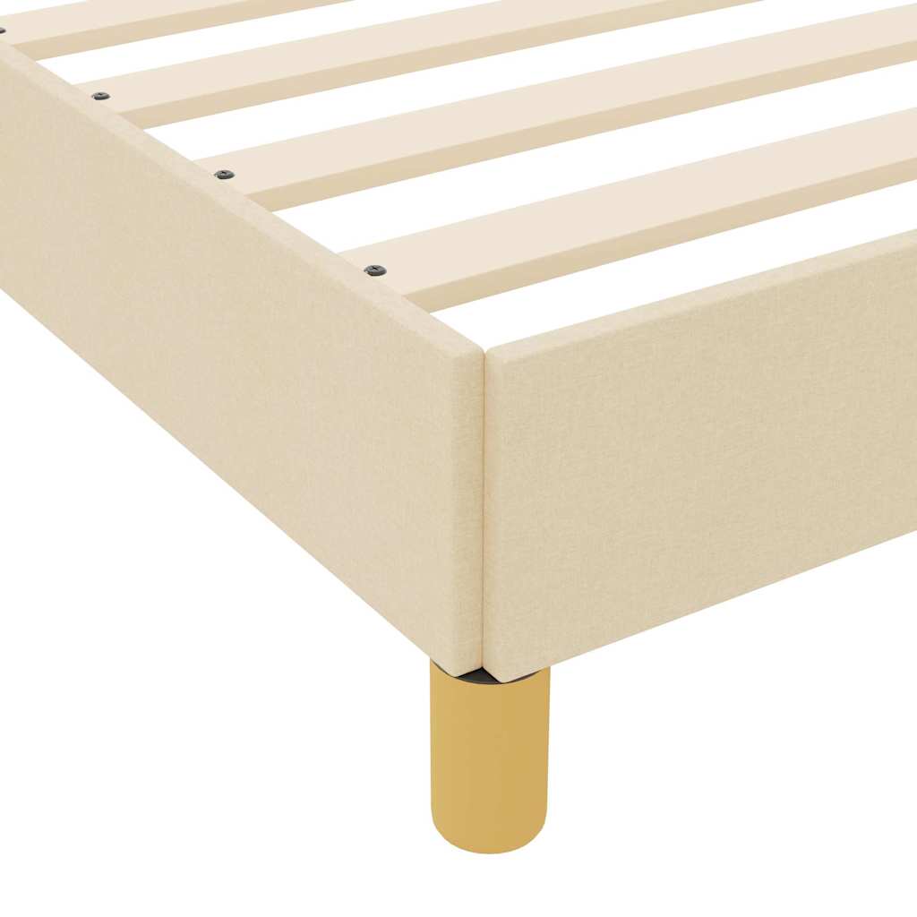 Boxspringbett Creme, Braun 90 x 190 cm Stoff, Ingenieurholz