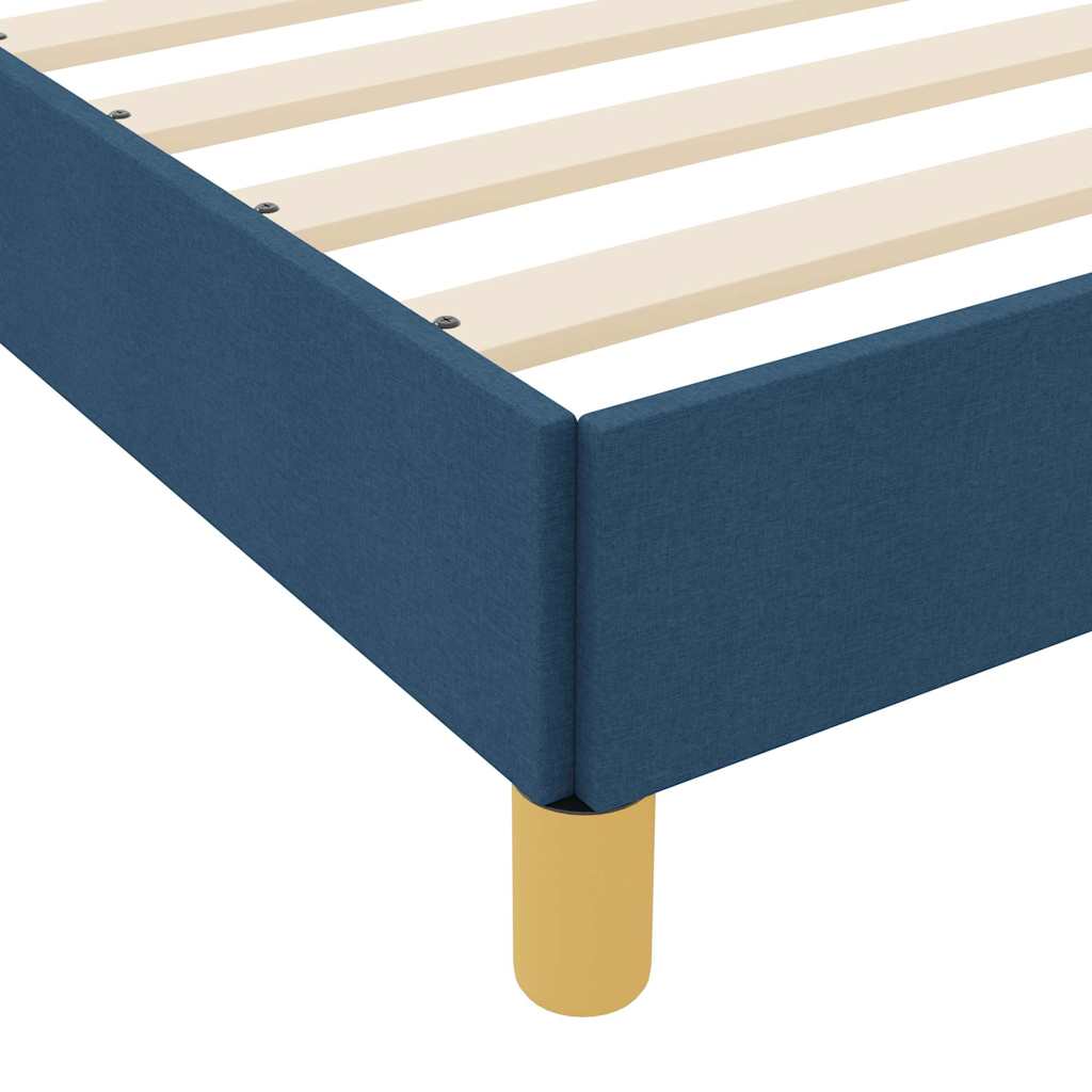 Boxspringbett Blau, Braun 120 x 200 cm Stoff, Ingenieurholz