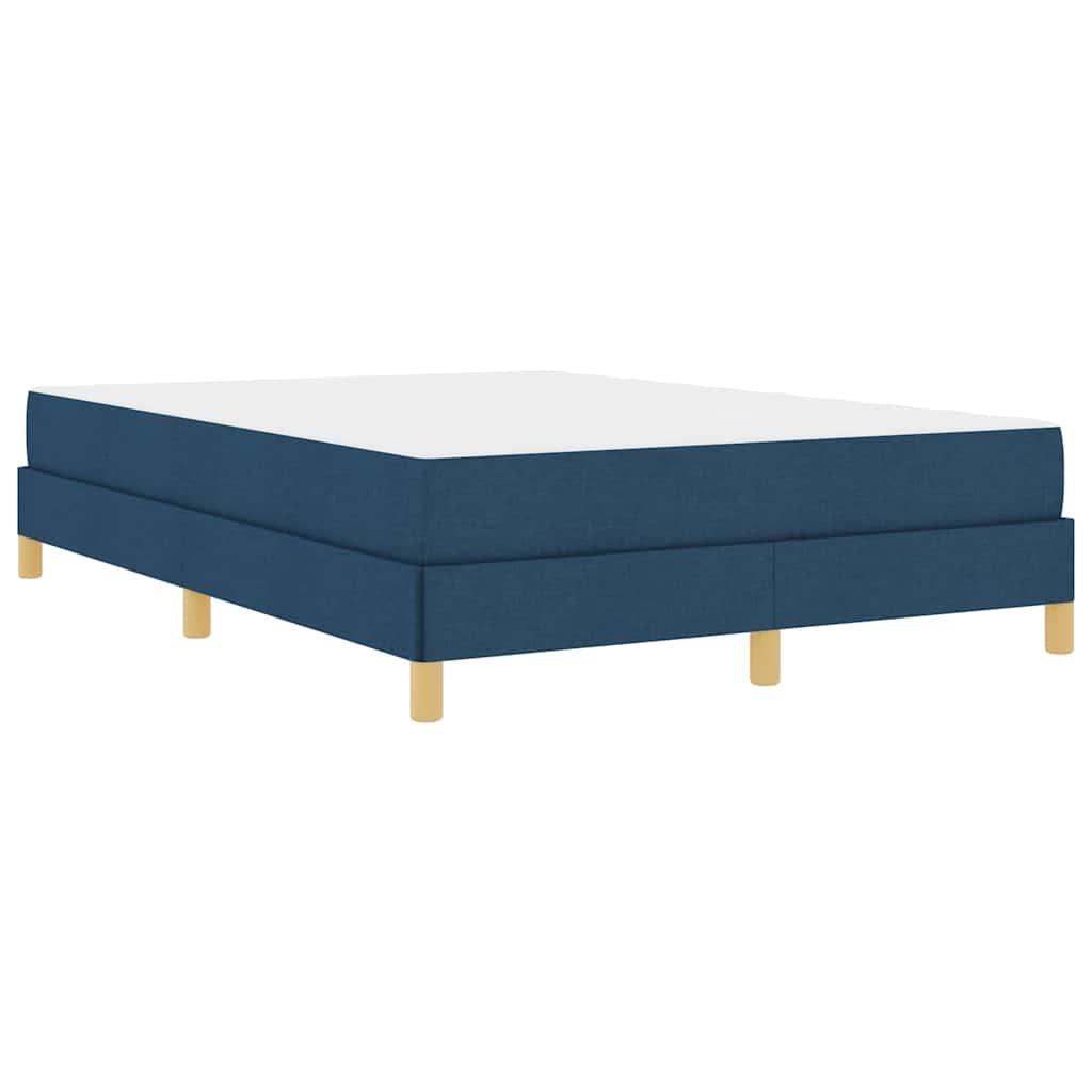 Boxspringbett Blau, Braun 140 x 190 cm Stoff, Ingenieurholz