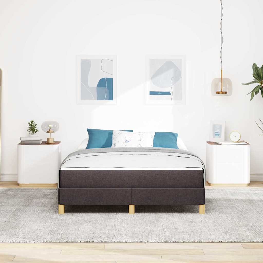 Boxspringbett Braun 140 x 200 cm Stoff, Ingenieurholz