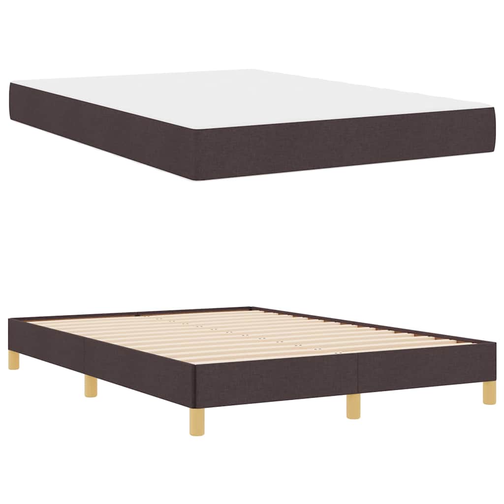 Boxspringbett Braun 140 x 200 cm Stoff, Ingenieurholz