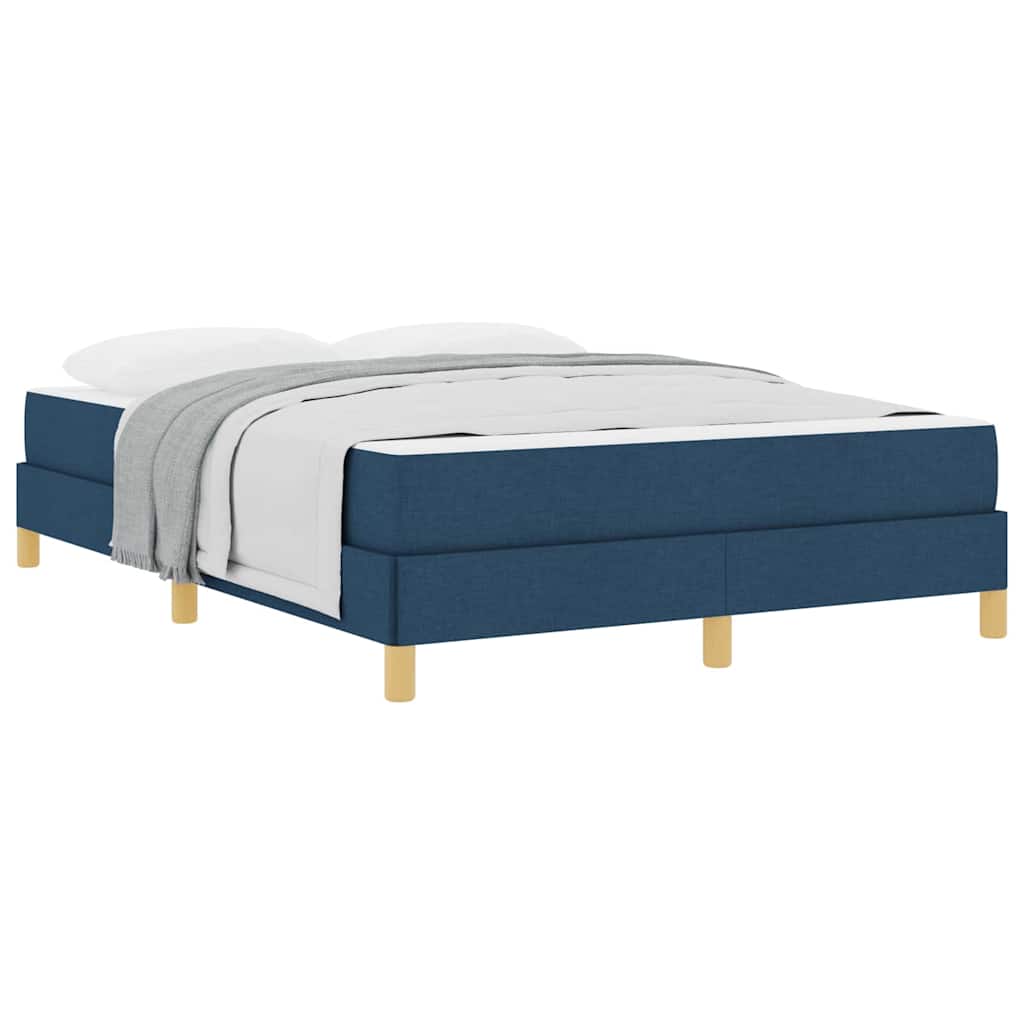 Boxspringbett Blau, Braun 140 x 200 cm Stoff, Ingenieurholz