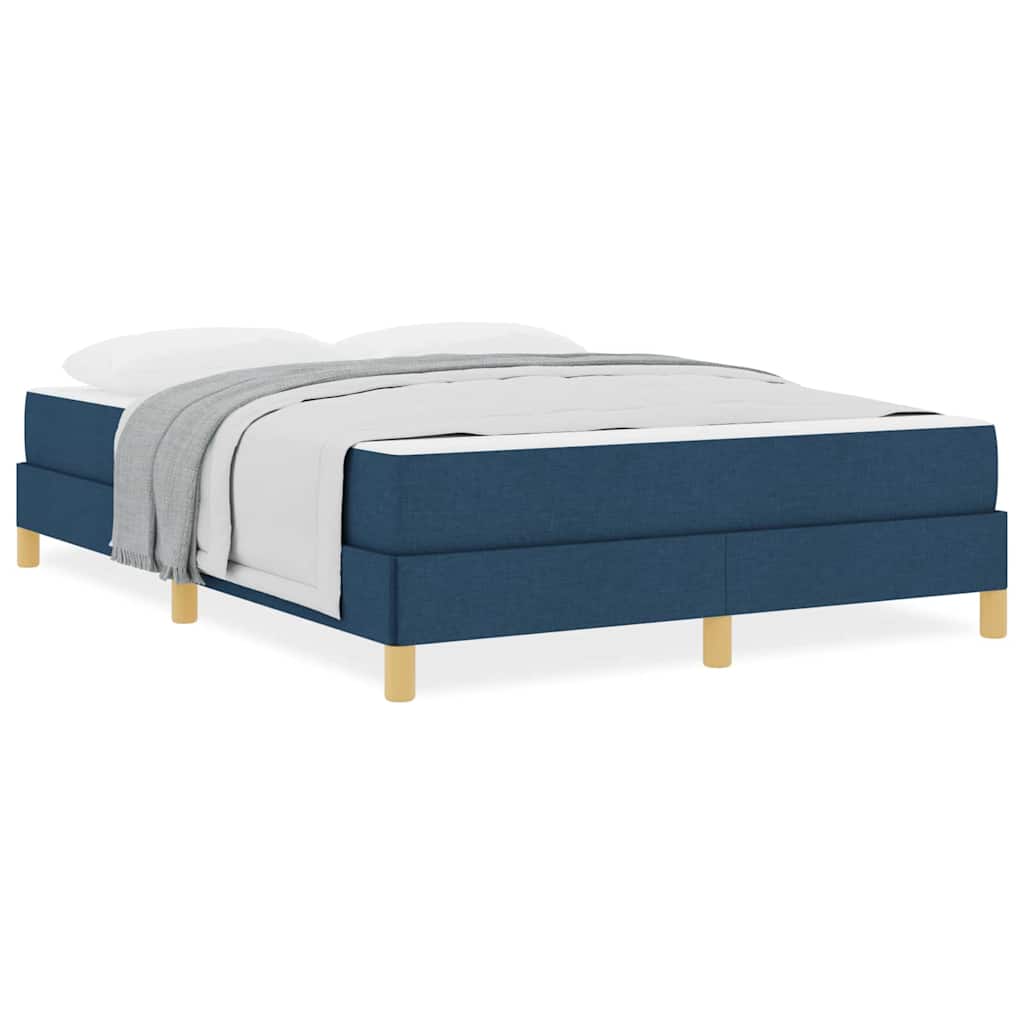 Boxspringbett Blau, Braun 160 x 200 cm Stoff, Ingenieurholz