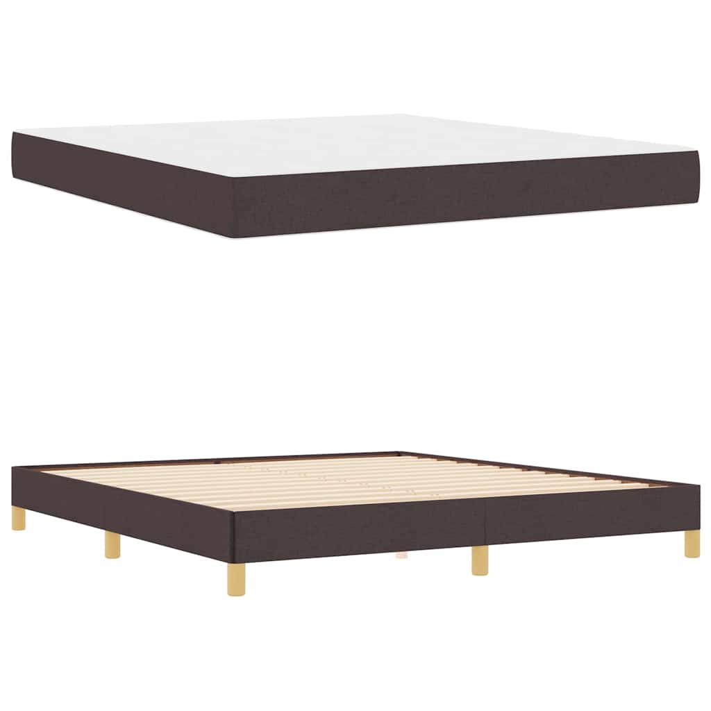 Boxspringbett Braun 180 x 200 cm Stoff, Ingenieurholz