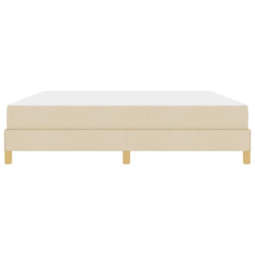 Boxspringbett Creme, Braun 180 x 200 cm Stoff, Ingenieurholz