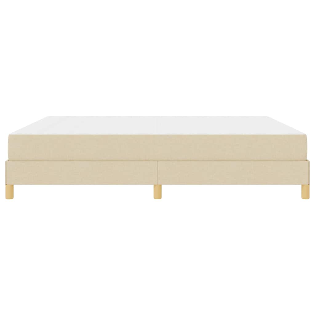Boxspringbett Creme, Braun 180 x 200 cm Stoff, Ingenieurholz
