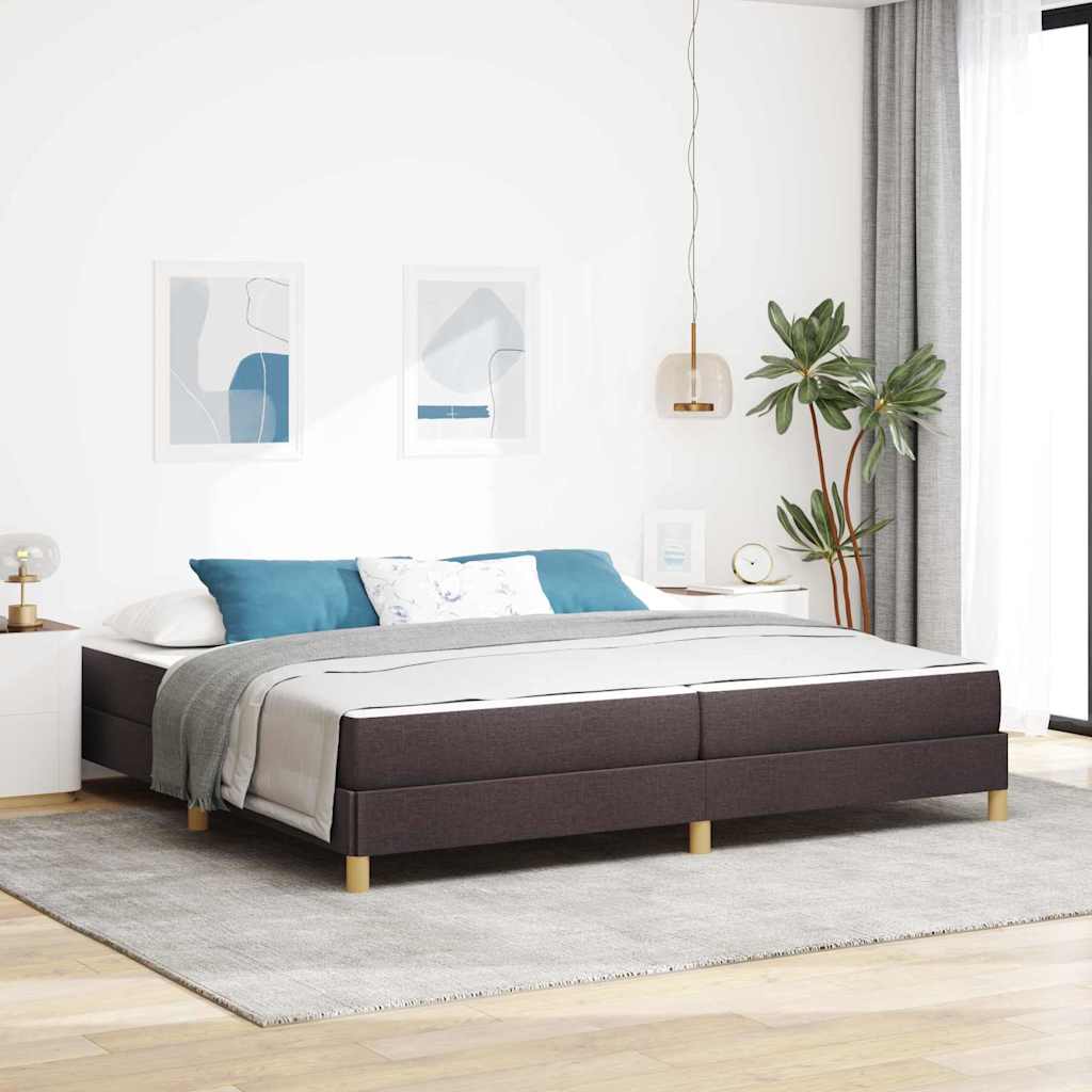 Boxspringbett Braun 200 x 200 cm Stoff, Ingenieurholz