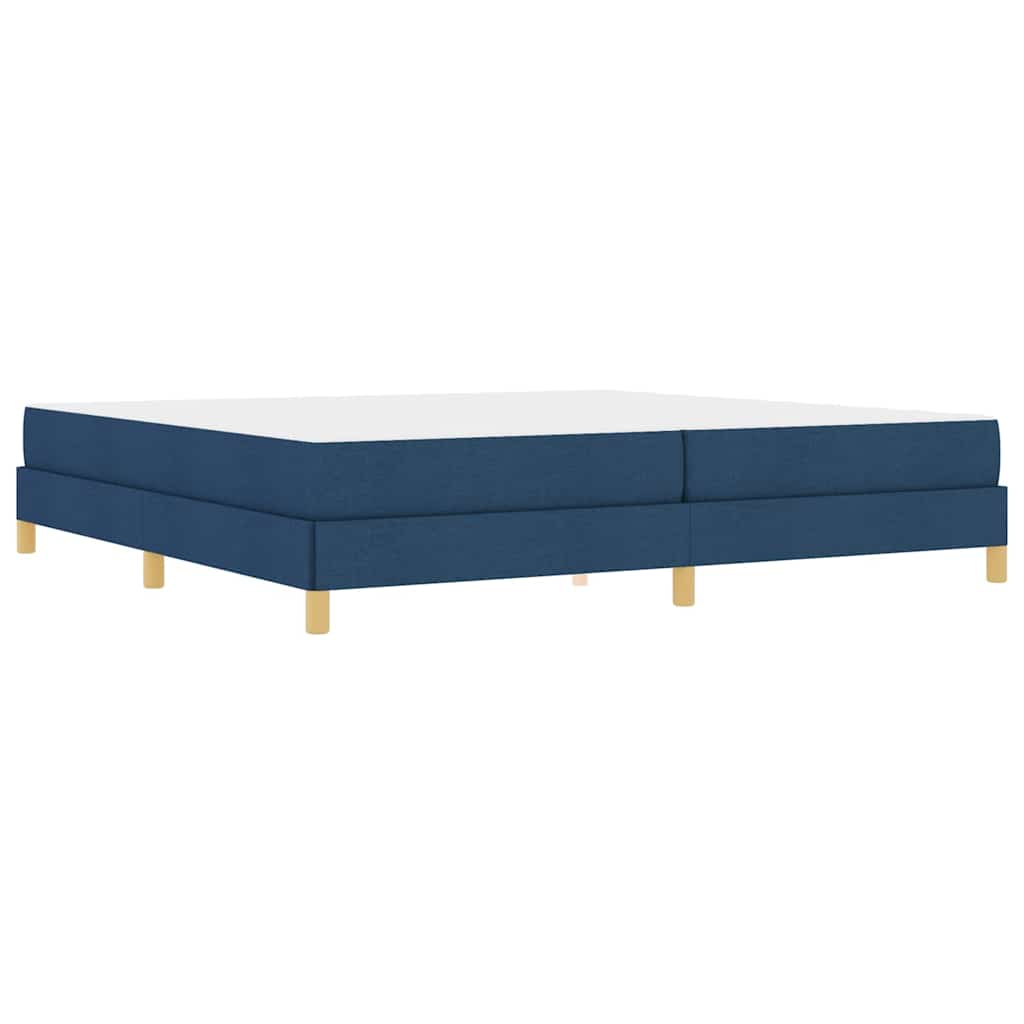 Boxspringbett Blau, Braun 200 x 200 cm Stoff, Ingenieurholz