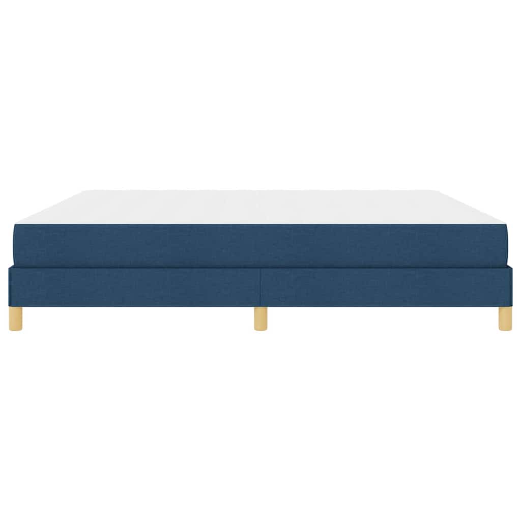 Boxspringbett Blau, Braun 200 x 200 cm Stoff, Ingenieurholz