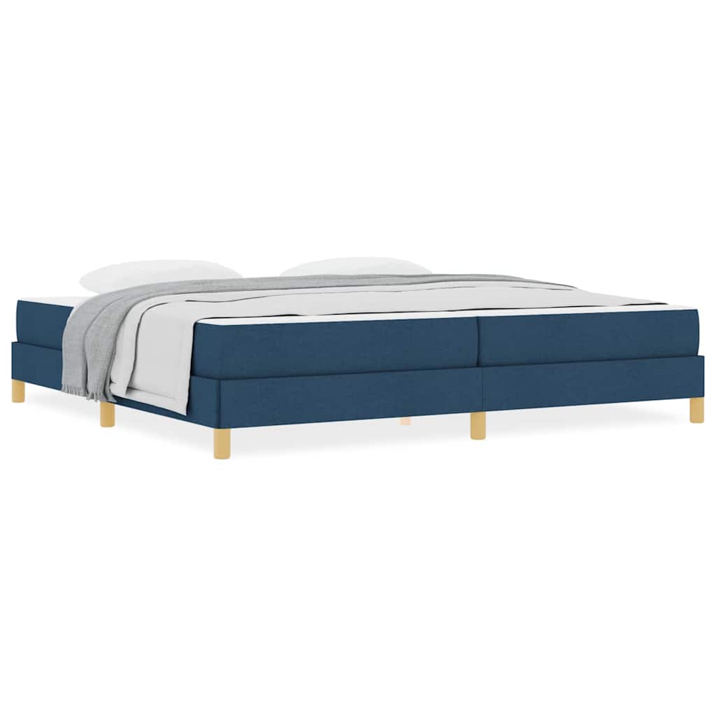 Boxspringbett Blau, Braun 200 x 200 cm Stoff, Ingenieurholz