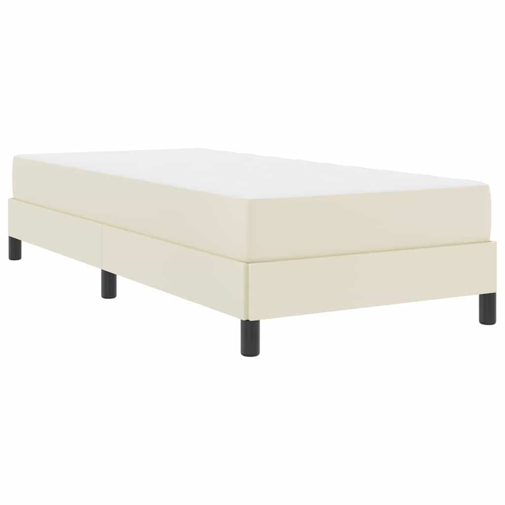 Bett mit Matratze Creme 100 x 200 cm Kunstleder