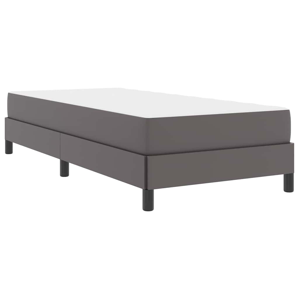 Bett mit Matratze Grau 100 x 200 cm Kunstleder