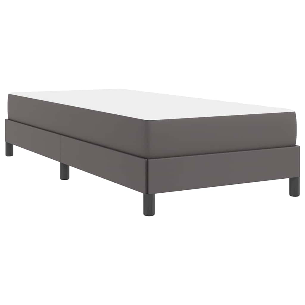 Bett mit Matratze Grau 100 x 200 cm Kunstleder