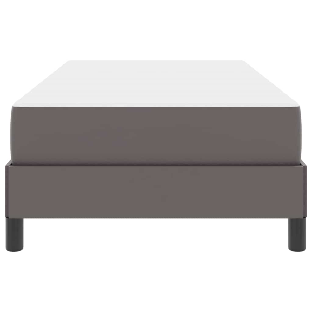 Bett mit Matratze Grau 100 x 200 cm Kunstleder