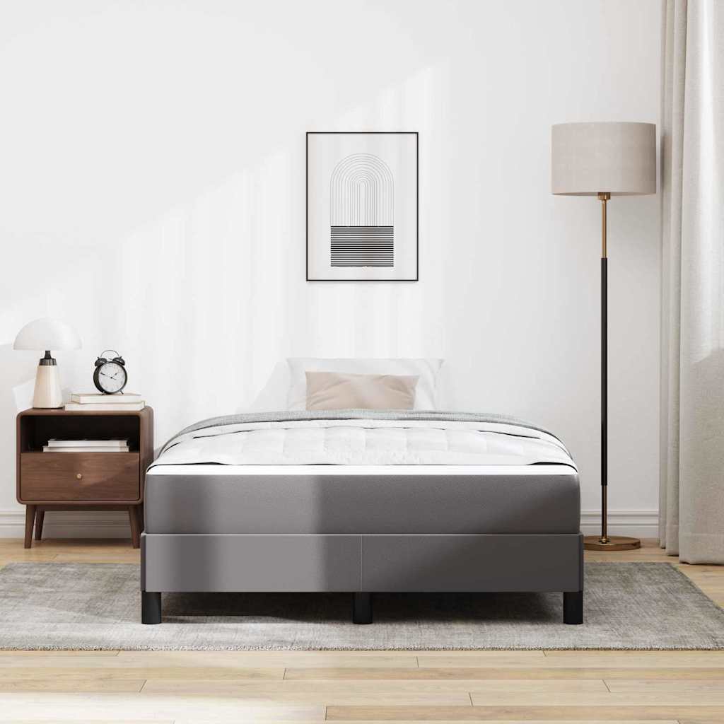 Bett mit Matratze Grau 120 x 200 cm Kunstleder
