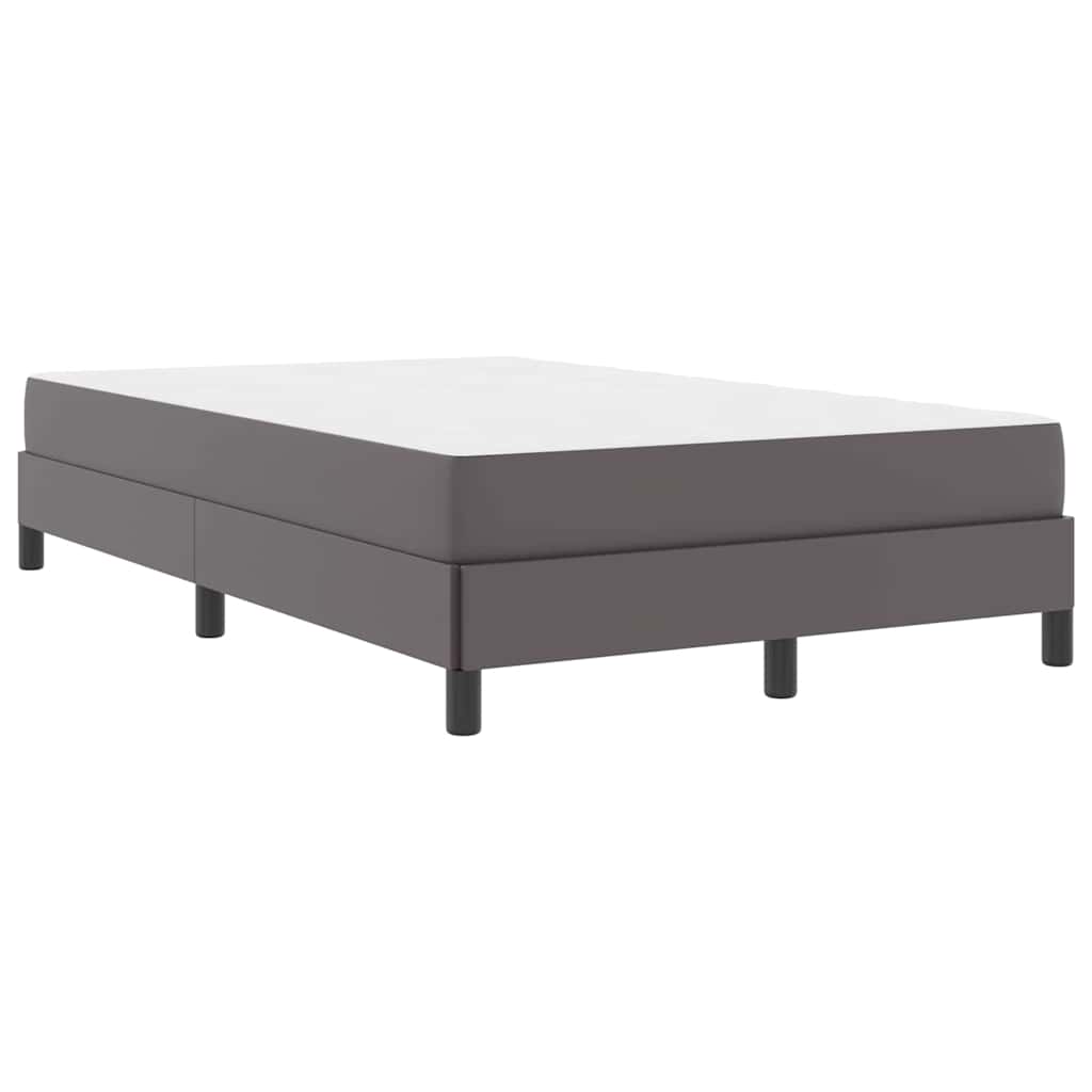 Bett mit Matratze Grau 120 x 200 cm Kunstleder