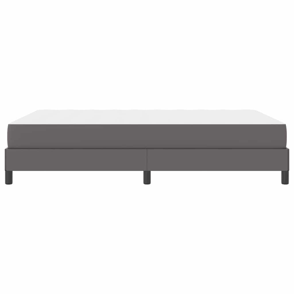 Bett mit Matratze Grau 140 x 190 cm Kunstleder