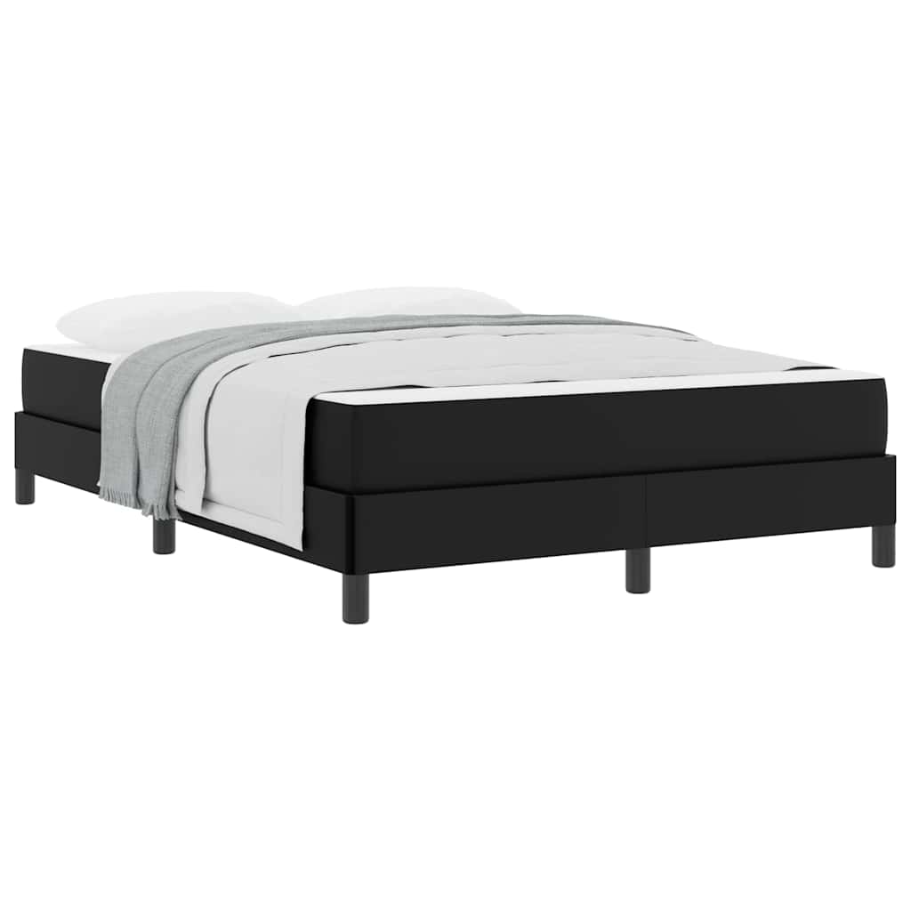 Bett mit Matratze Schwarz 160 x 200 cm Kunstleder