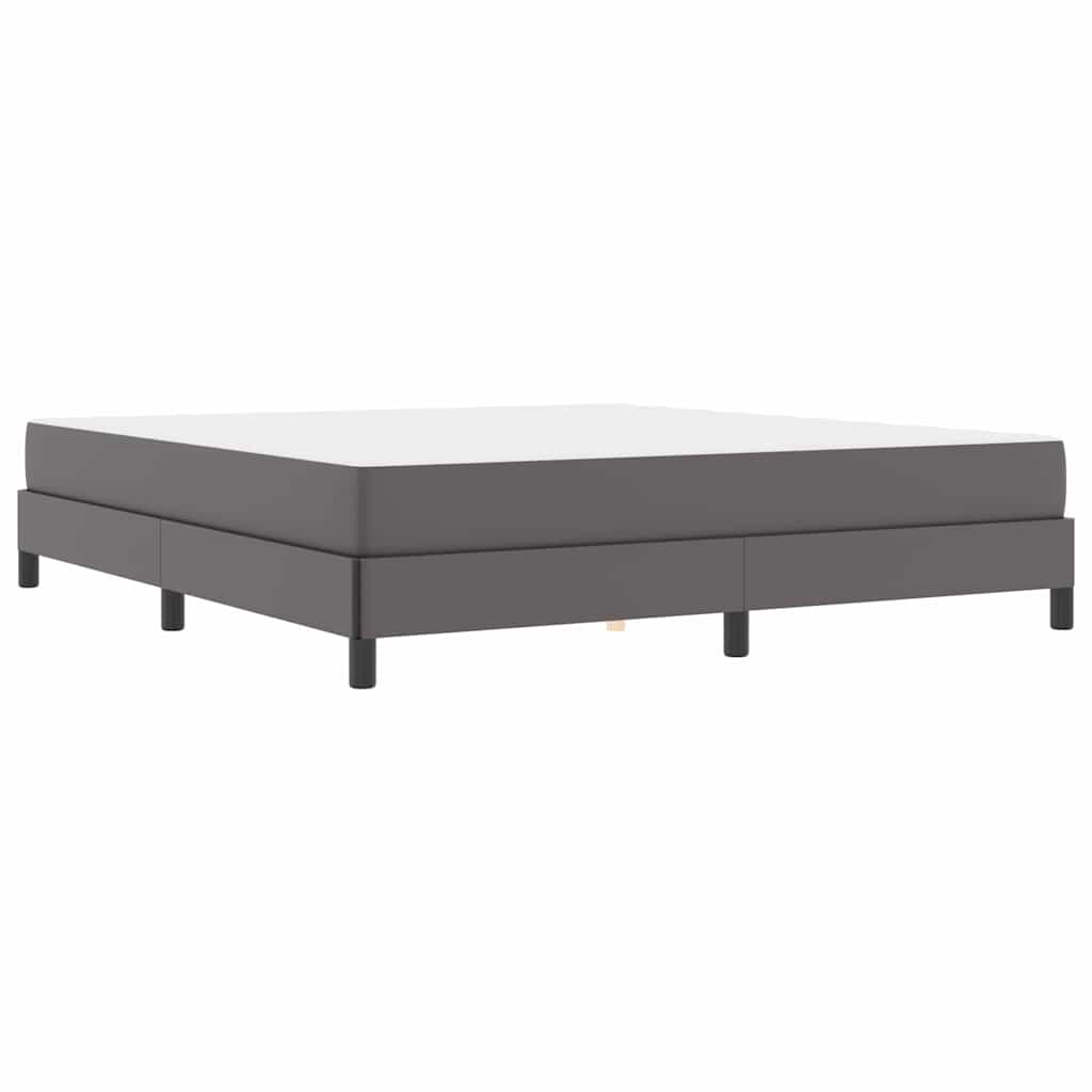 Bett mit Matratze Grau 180 x 200 cm Kunstleder