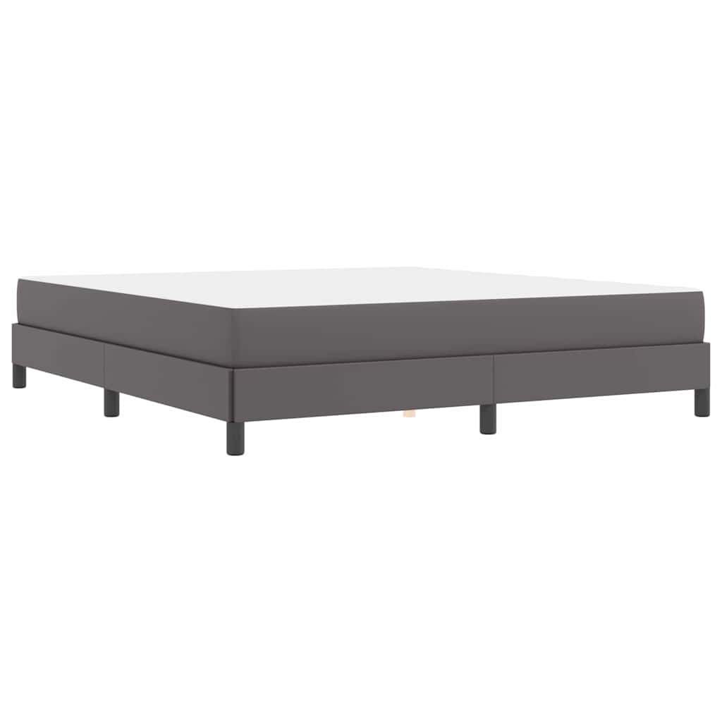 Bett mit Matratze Grau 180 x 200 cm Kunstleder