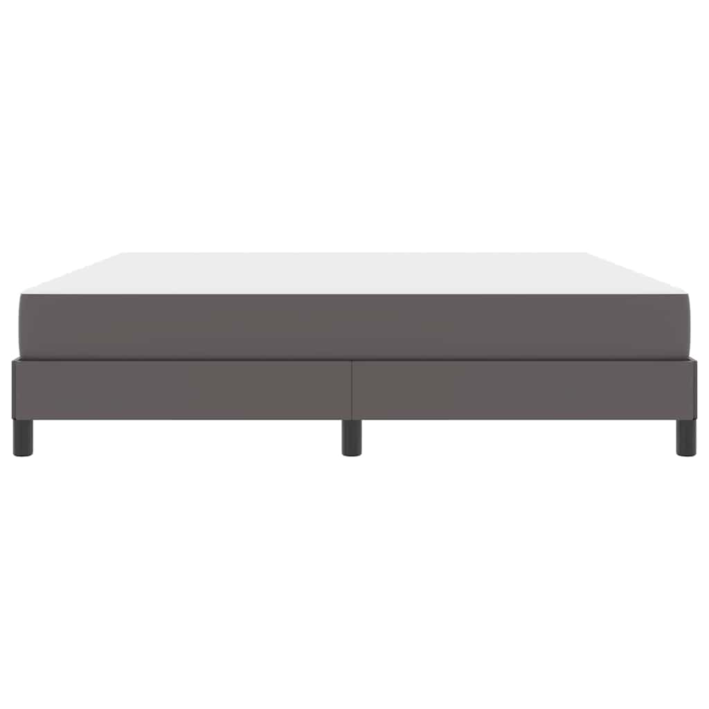 Bett mit Matratze Grau 180 x 200 cm Kunstleder
