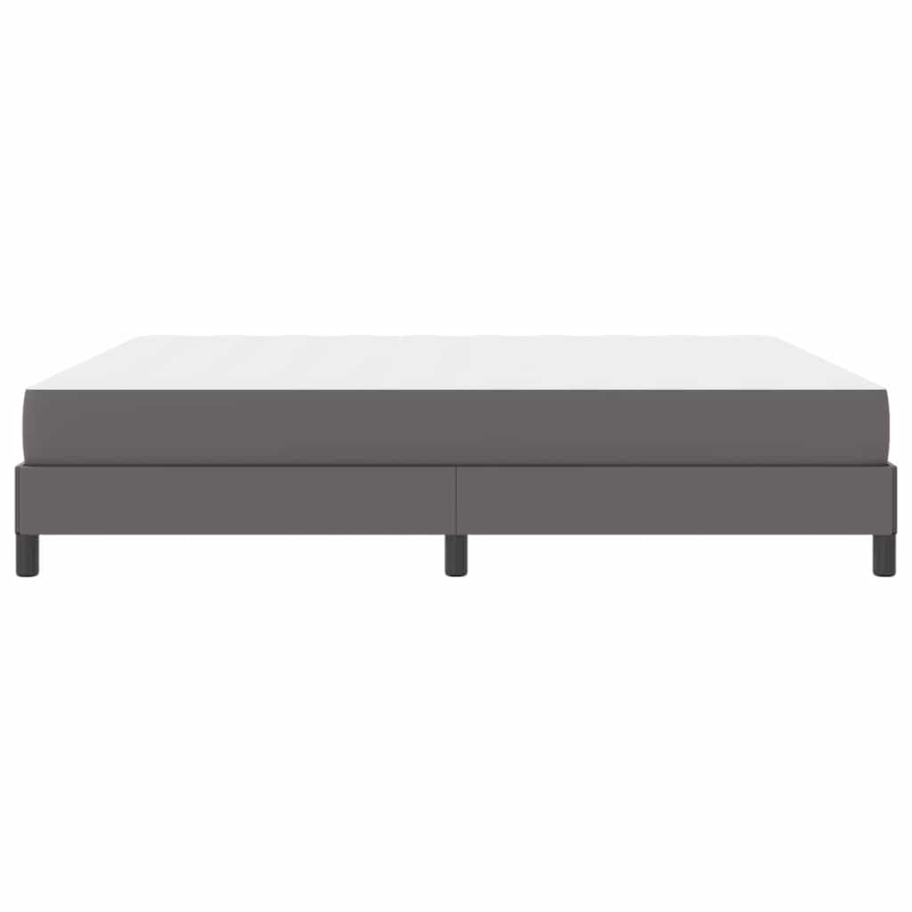 Bett mit Matratze Grau 180 x 200 cm Kunstleder
