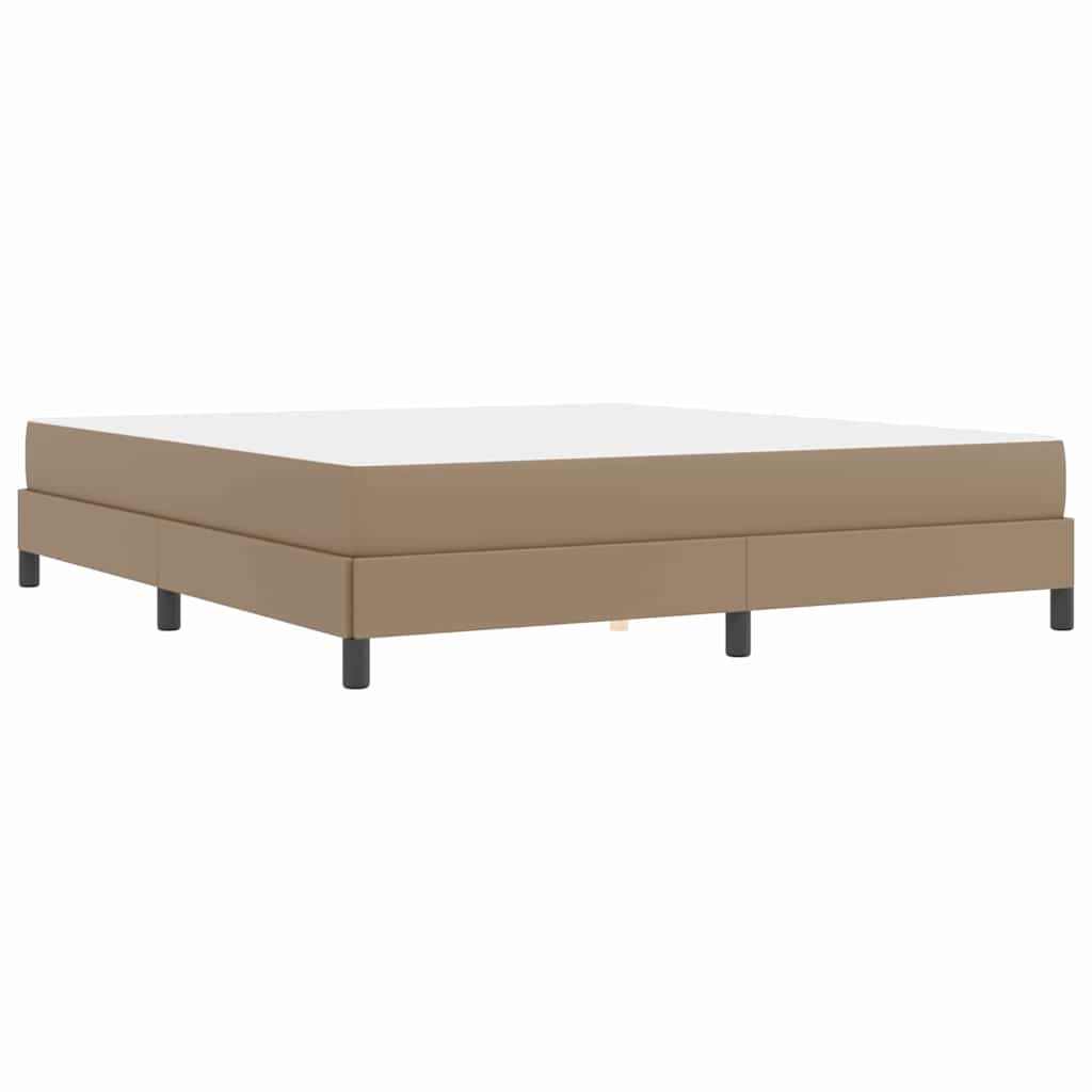 Bett mit Matratze Cappuccino 180 x 200 cm Kunstleder