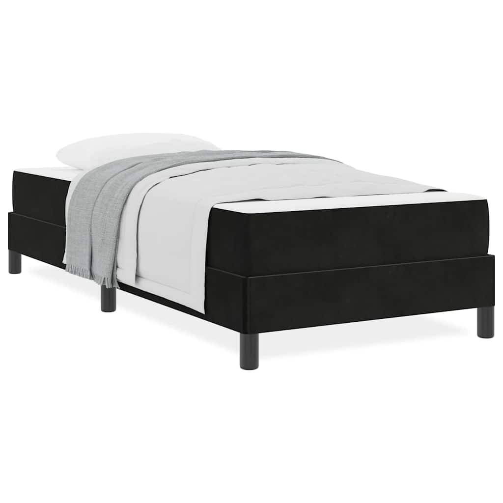 Boxspringbett mit Matratze Schwarz 90 x 190 cm Samt