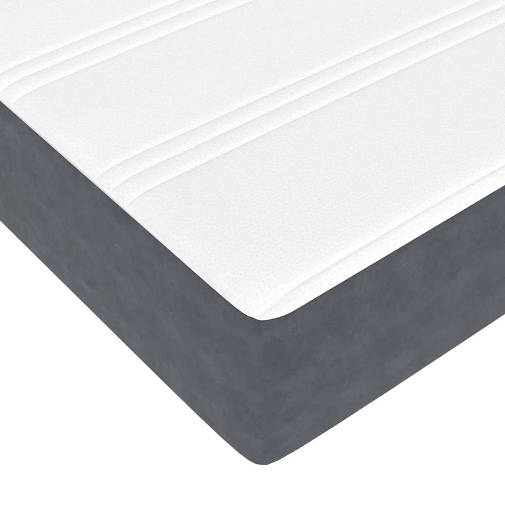 Boxspringbett mit Matratze Dunkelgrau 100 x 200 cm Samt