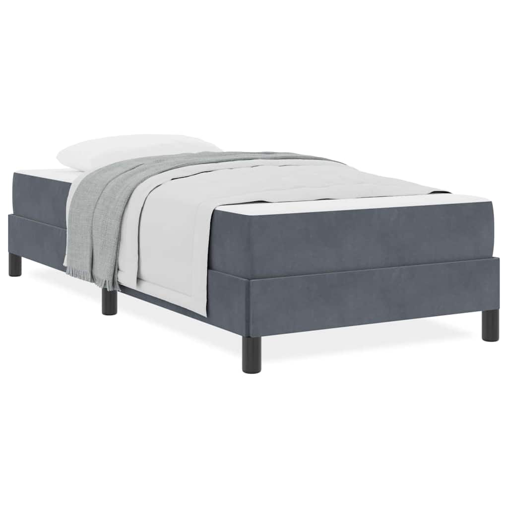 Boxspringbett mit Matratze Dunkelgrau 100 x 200 cm Samt