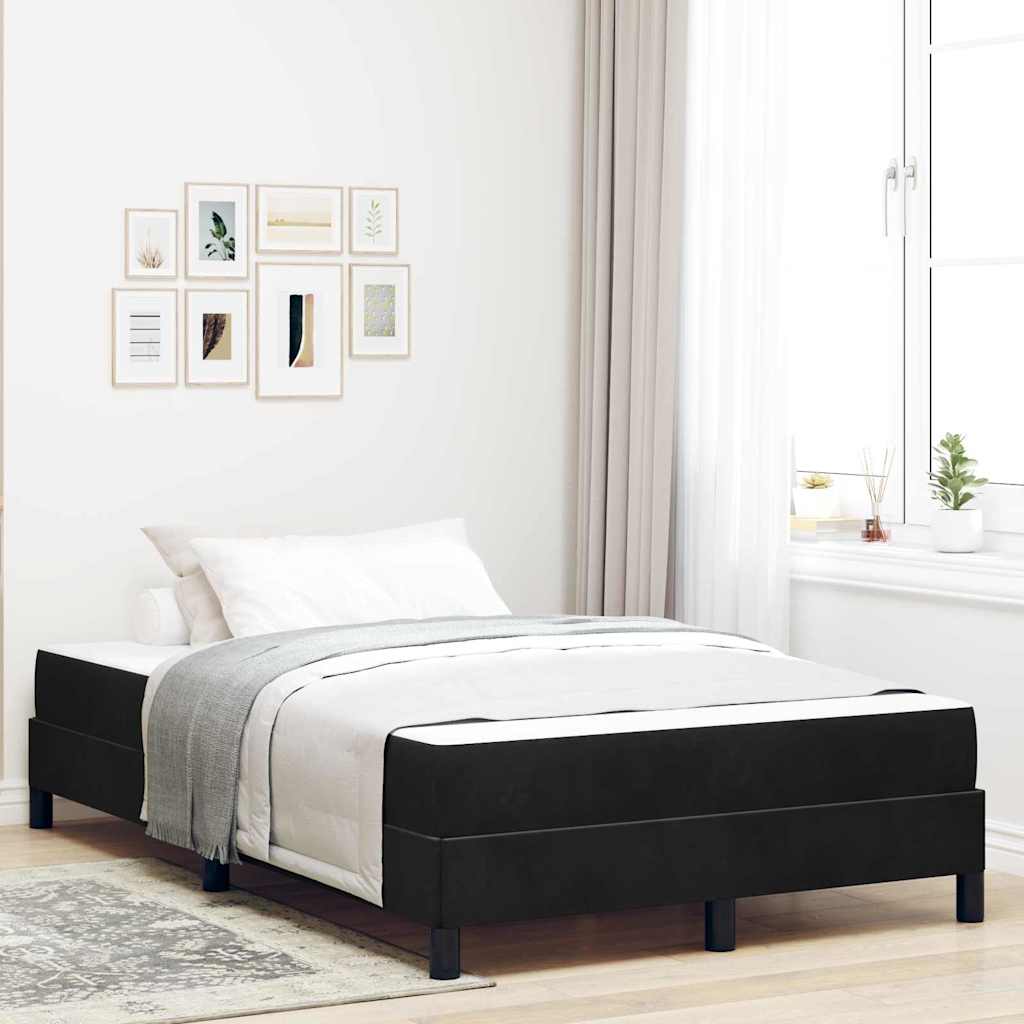 Boxspringbett mit Matratze Schwarz 120 x 190 cm Samt