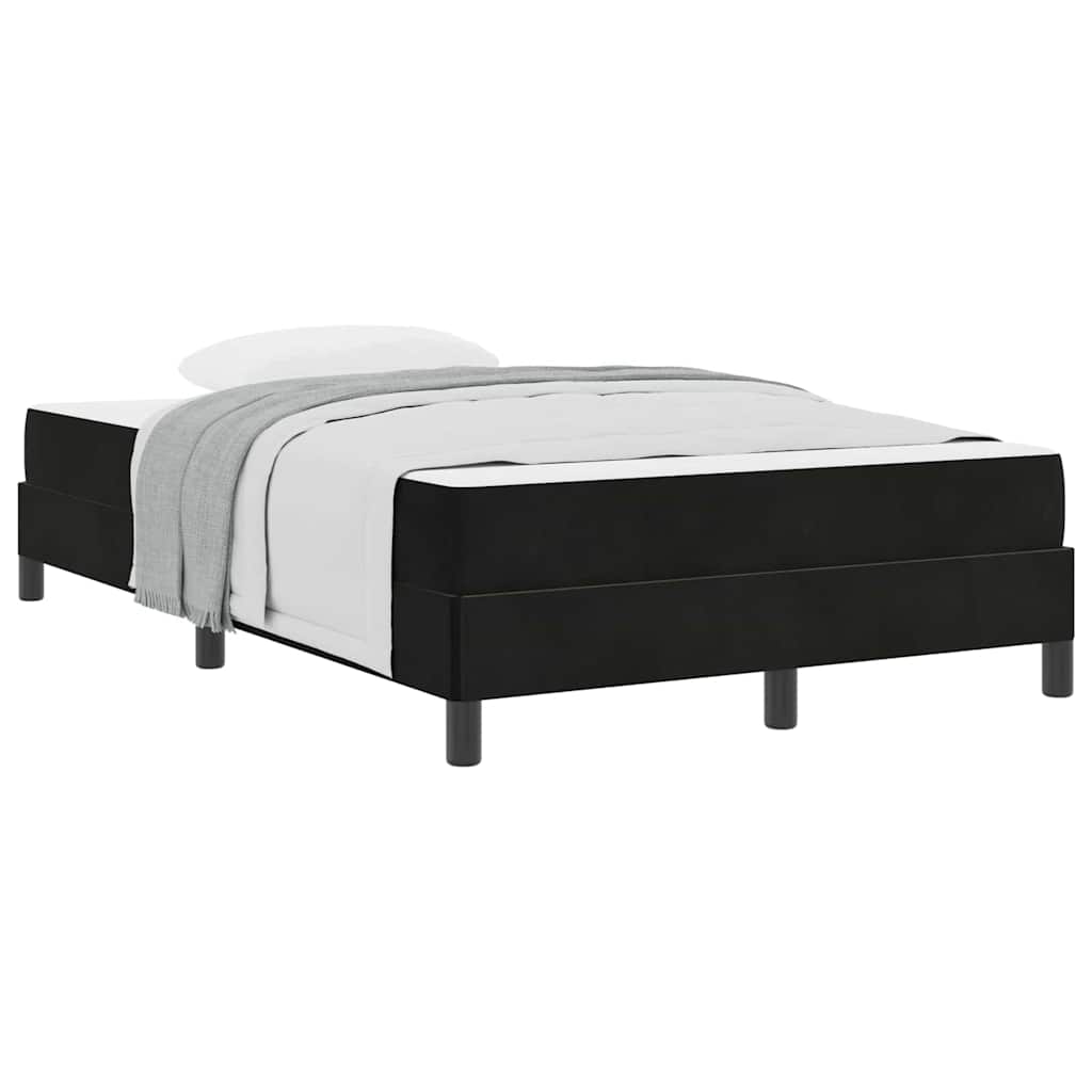 Boxspringbett mit Matratze Schwarz 120 x 190 cm Samt