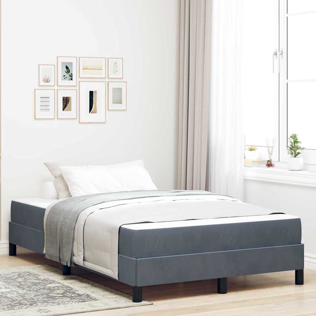 Boxspringbett mit Matratze Dunkelgrau 120 x 200 cm Samt