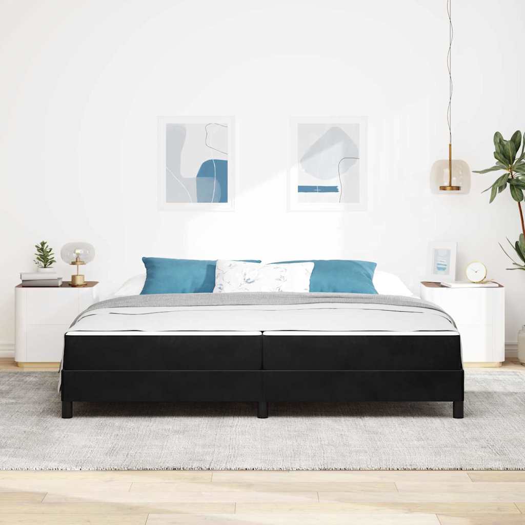 Boxspringbett mit Matratze Schwarz 200 x 210 cm Samt